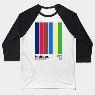 Michigan // Original Minimalist Artwork Poster Design Baseball T-Shirt